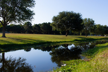 Fototapeta na wymiar Social Distancing today, park is empty. In S. Tampa, Florida