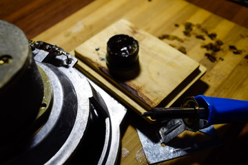 Nickel cobalt speaker 25gd-26. Repair of acoustic dynamics, ration soldering wire on speaker.