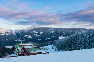 Widok na Śnieżkę, Pec, Czechy