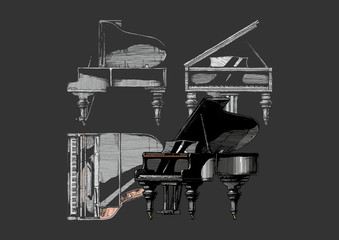 Obraz premium illustration of Grand Piano