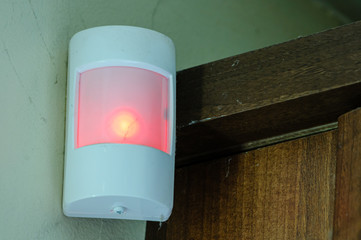 A passive Infra Red (PIR) detector as part of a household alarm system