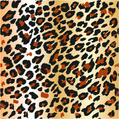 Leopard pattern design, vector illustration background. Animal design. Brown, orange, yellow
