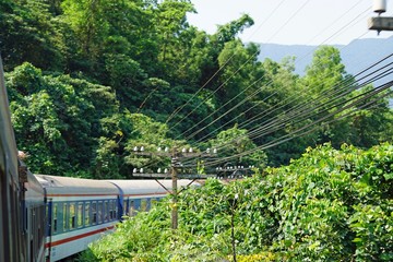 railway track over hai van pass in vietnam