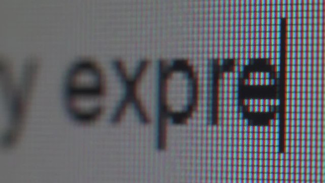 Extra close up of typing phrase with lexical mistake and its correction. Very expressively. Extremely expressive.
