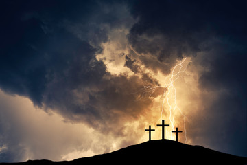 Three cross on the hill