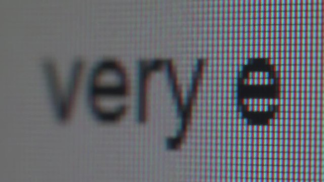 Macro view of typing phrase very exciting.