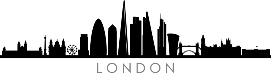 Foto op Plexiglas LONDON City Skyline Silhouette Cityscape Vector © SimpLine