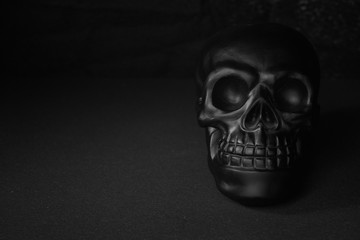 skull on black background