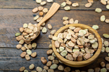 dry broad beans in a plate