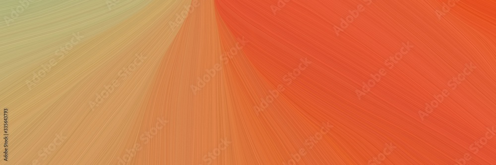 Poster elegant abstract curved lines moving header design with coffee, dark khaki and peru colors