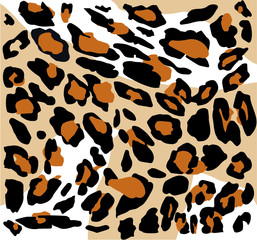 Leopard pattern design, vector illustration background. Animal design. Brown, orange, yellow