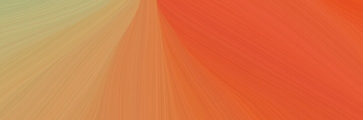 elegant abstract curved lines moving header design with coffee, dark khaki and peru colors