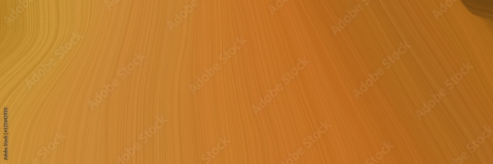 Poster elegant abstract curved lines moving banner design with bronze, peru and saddle brown colors. elegant curved lines with fluid flowing waves and curves
