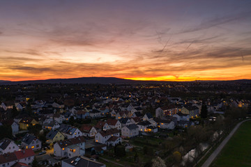 Aerial view of Germany village from above