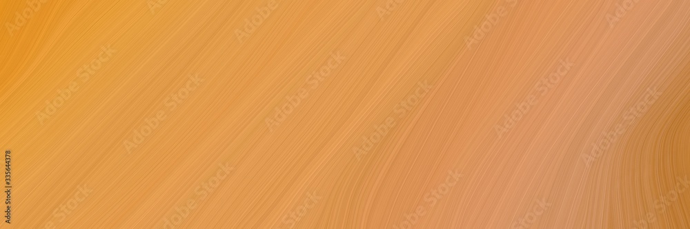 Poster elegant abstract curved lines artistic header design with peru, bronze and sandy brown colors. elegant curved lines with fluid flowing waves and curves