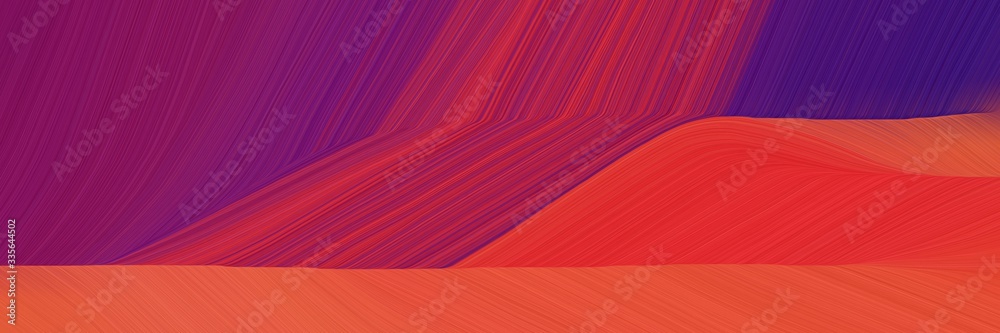 Aufkleber elegant abstract curved lines colorful header with crimson, dark moderate pink and indigo colors. elegant curved lines with fluid flowing waves and curves
