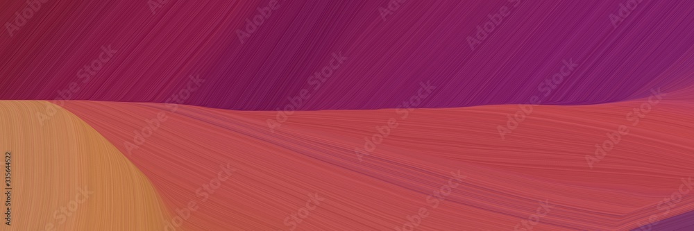 Aufkleber elegant abstract curved lines dynamic banner with dark moderate pink, moderate red and peru colors. 