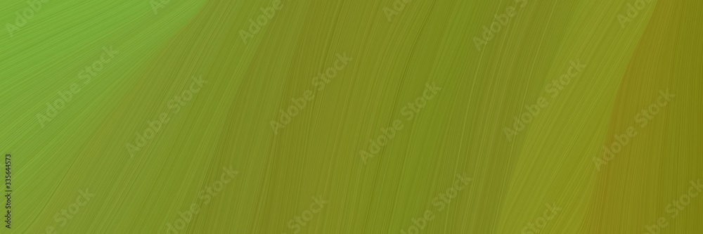 Poster elegant abstract curved lines surreal header design with olive drab, moderate green and olive colors