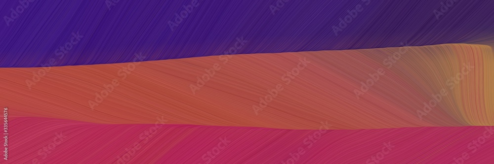 Poster elegant abstract curved lines colorful designed horizontal header with moderate red, very dark violet and dark moderate pink colors