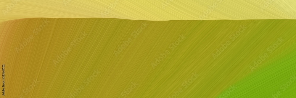 Poster elegant abstract curved lines colorful banner with dark golden rod, dark khaki and dark green colors