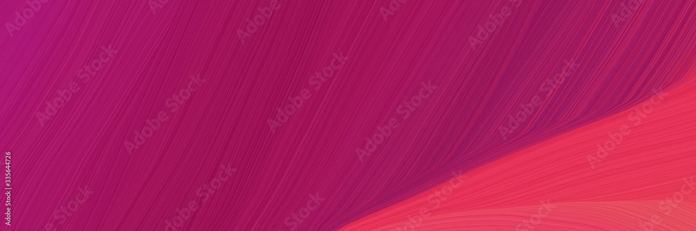 Poster elegant abstract curved lines colorful banner with dark moderate pink, moderate pink and medium viol