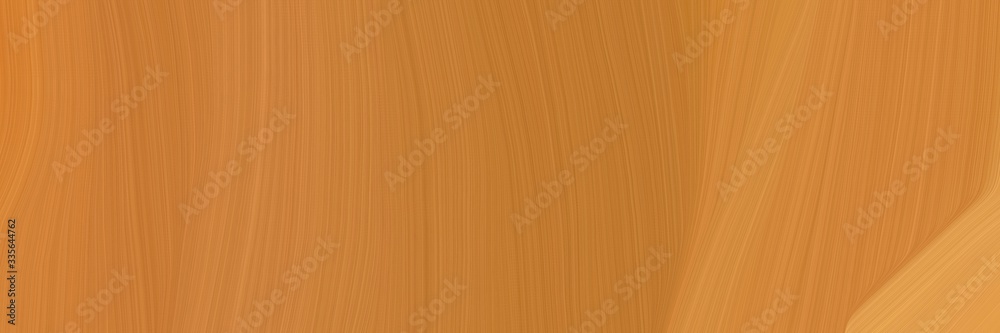 Poster elegant abstract curved lines colorful designed horizontal header with bronze, peru and sandy brown colors. elegant curved lines with fluid flowing waves and curves