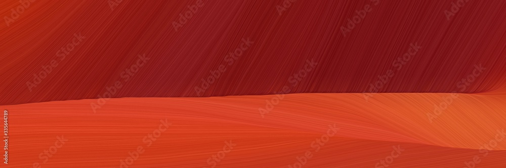 Aufkleber elegant abstract curved lines surreal header design with coffee, dark red and firebrick colors. elegant curved lines with fluid flowing waves and curves