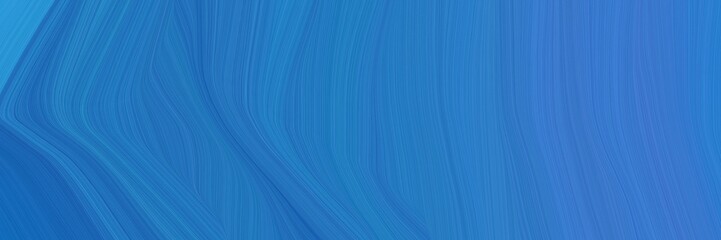 elegant abstract curved lines surreal banner design with steel blue, royal blue and strong blue colors. elegant curved lines with fluid flowing waves and curves