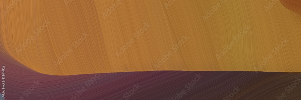 Poster elegant abstract curved lines colorful horizontal banner with sienna, old mauve and peru colors. elegant curved lines with fluid flowing waves and curves