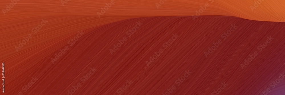 Aufkleber elegant abstract curved lines moving header design with saddle brown, coffee and firebrick colors. e