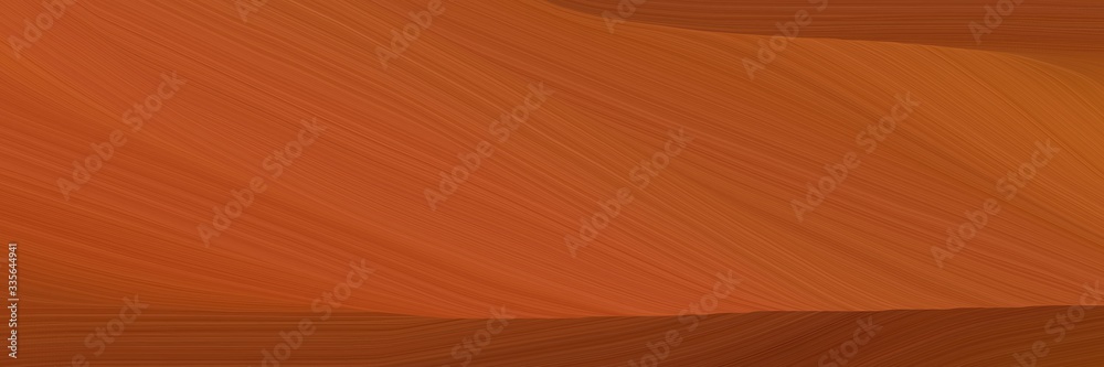 Aufkleber elegant abstract curved lines modern horizontal header with sienna, saddle brown and chocolate colors. elegant curved lines with fluid flowing waves and curves