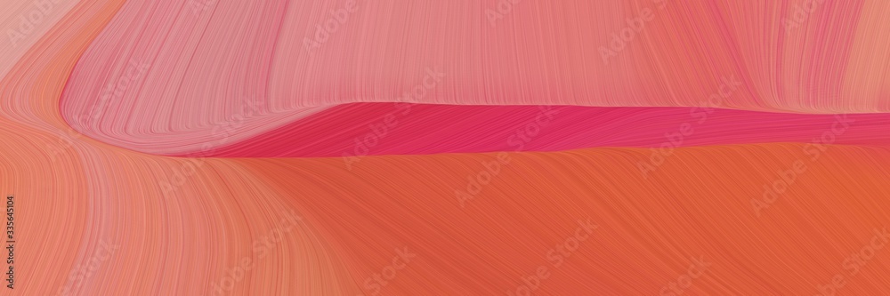 Aufkleber elegant abstract curved lines colorful designed horizontal header with indian red, dark salmon and coffee colors. elegant curved lines with fluid flowing waves and curves