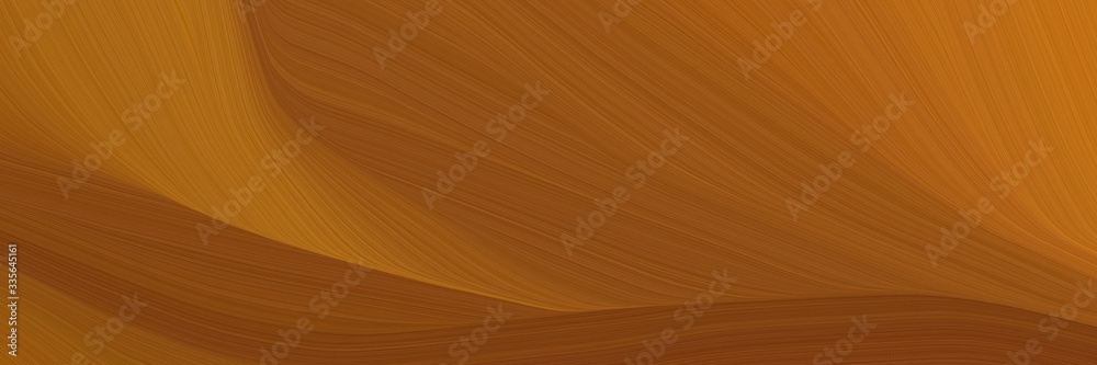 Aufkleber elegant abstract curved lines surreal header with saddle brown, coffee and chocolate colors. elegant curved lines with fluid flowing waves and curves
