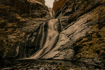 waterfall and rocks