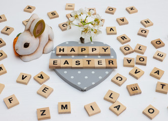 wishes for Mother's Day with shabby-style heart lettering