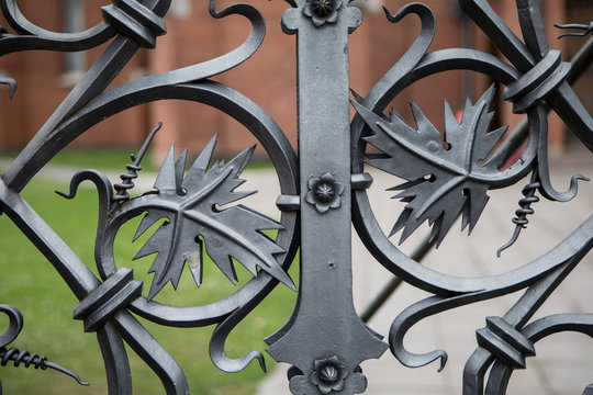 Forged patterned iron fence