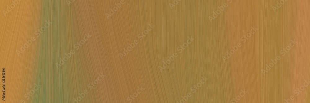Poster elegant abstract curved lines flowing horizontal header with peru and pastel brown colors