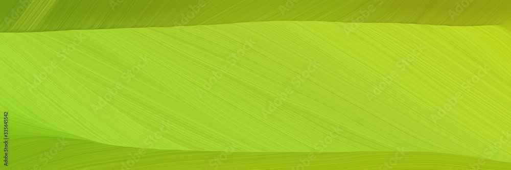 Poster elegant abstract curved lines colorful designed horizontal header with yellow green, olive and dark green colors. elegant curved lines with fluid flowing waves and curves