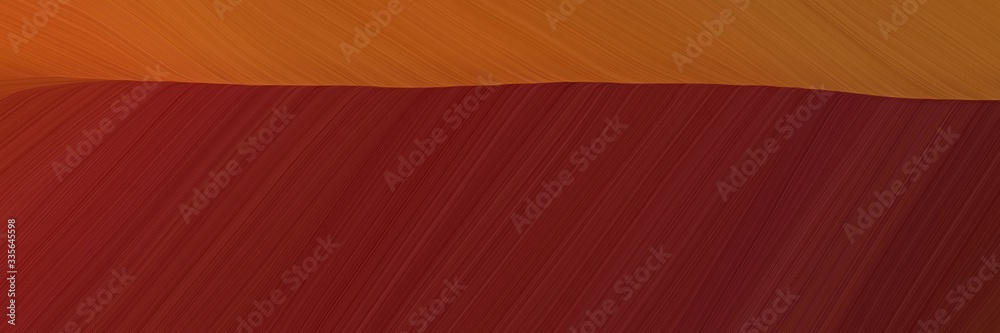 Poster elegant abstract curved lines decorative designed horizontal header with dark red, sienna and brown colors. elegant curved lines with fluid flowing waves and curves