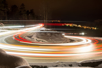 light trail in a curve