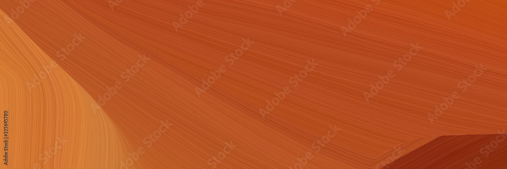 Poster elegant abstract curved lines moving header design with sienna, bronze and chocolate colors. elegant curved lines with fluid flowing waves and curves