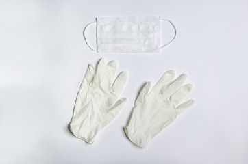 mask and gloves to protect against coronavirus