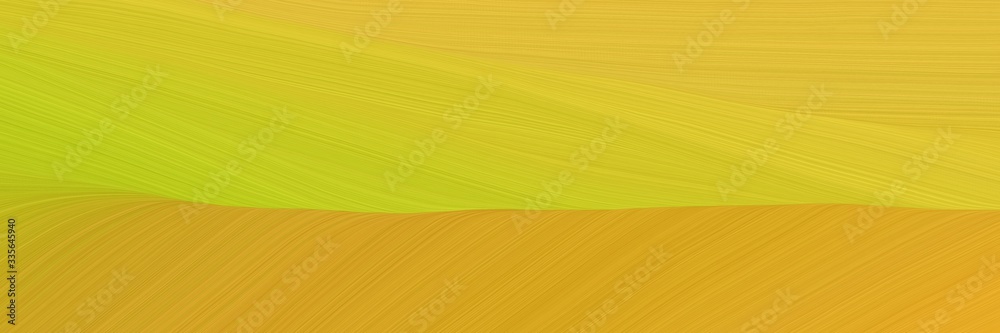 Poster elegant abstract curved lines colorful horizontal header with golden rod, pastel orange and vivid or