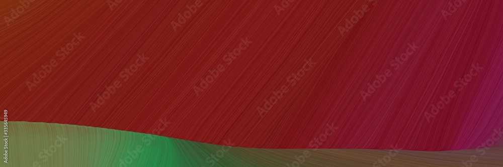 Poster elegant abstract curved lines modern designed horizontal banner with dark red, dark olive green and 