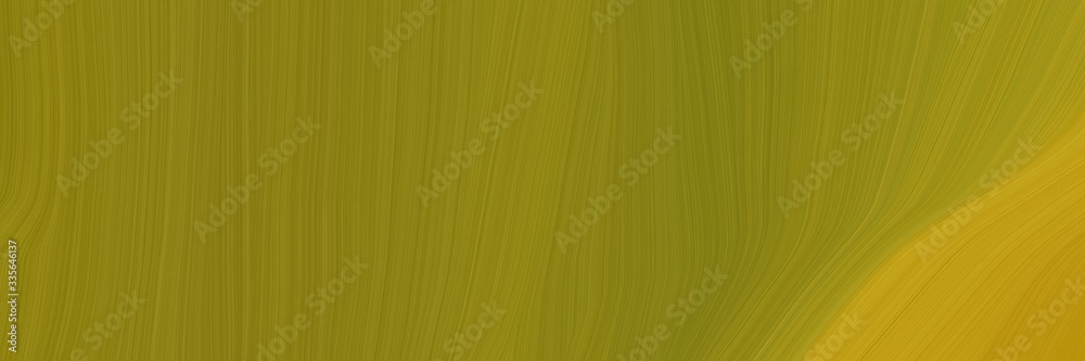 Poster elegant abstract curved lines decorative designed horizontal header with olive, golden rod and dark 