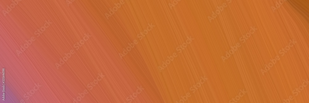 Poster elegant abstract curved lines surreal header with coffee, indian red and sienna colors. elegant curv
