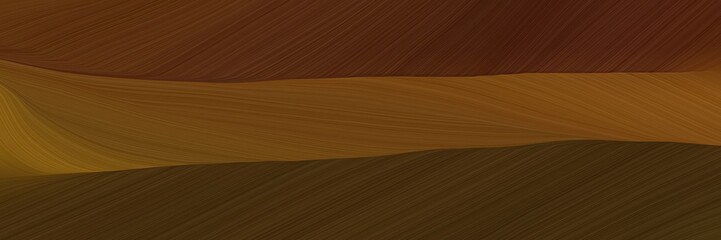 elegant abstract curved lines artistic designed horizontal banner with chocolate, brown and very dark green colors. elegant curved lines with fluid flowing waves and curves
