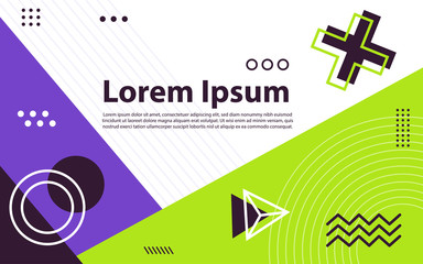 Abstract background with memphis geometric elements.