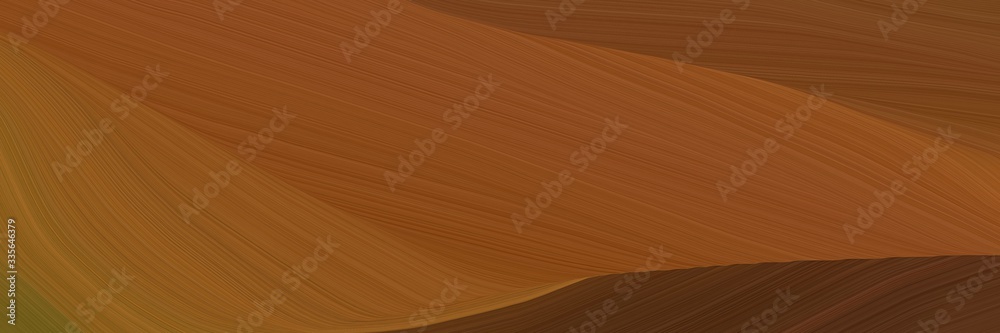 Poster elegant abstract curved lines surreal designed horizontal header with brown, chocolate and sienna colors