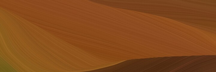elegant abstract curved lines surreal designed horizontal header with brown, chocolate and sienna colors